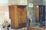 Stone seat with piscina
